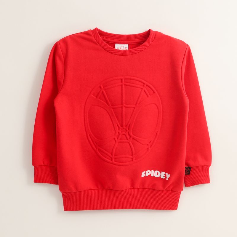 MARVEL - Poleron Cerrado Niño Spidey Relieve Emboss Rojo Marvel