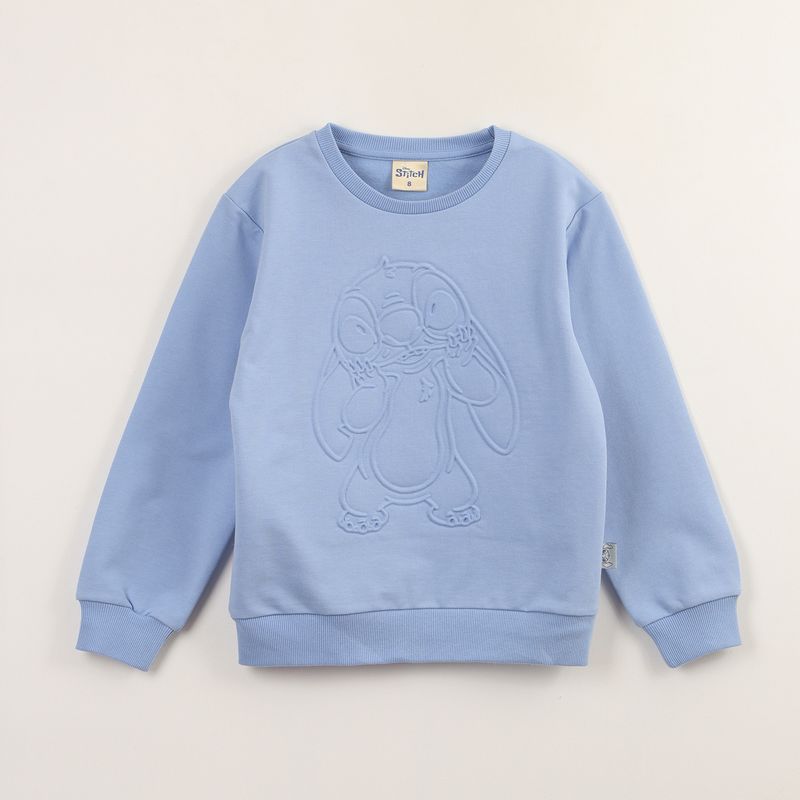 DISNEY - Poleron Cerrado Niña Lilo & Stitch Relieve Morado Disney