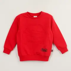 DISNEY - Poleron Cerrado Niño Cars Relieve Emboss Rojo
