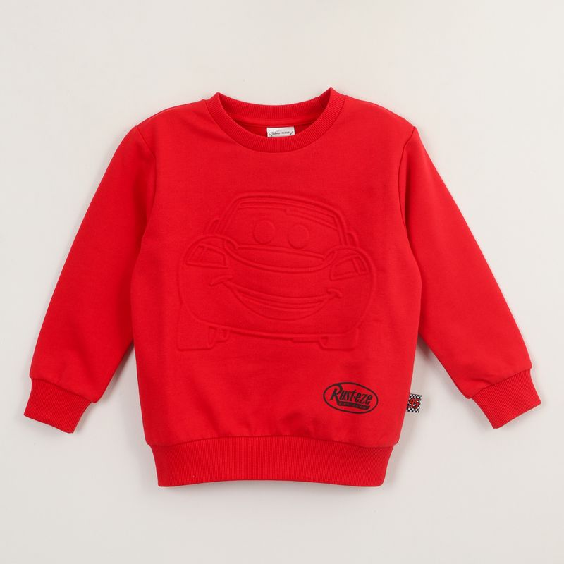 DISNEY - Poleron Cerrado Niño Cars Relieve Emboss Rojo Disney