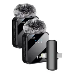 GENERICO - Pack 2 Microfonos Inalambrico Dual Para iPhone Y Android