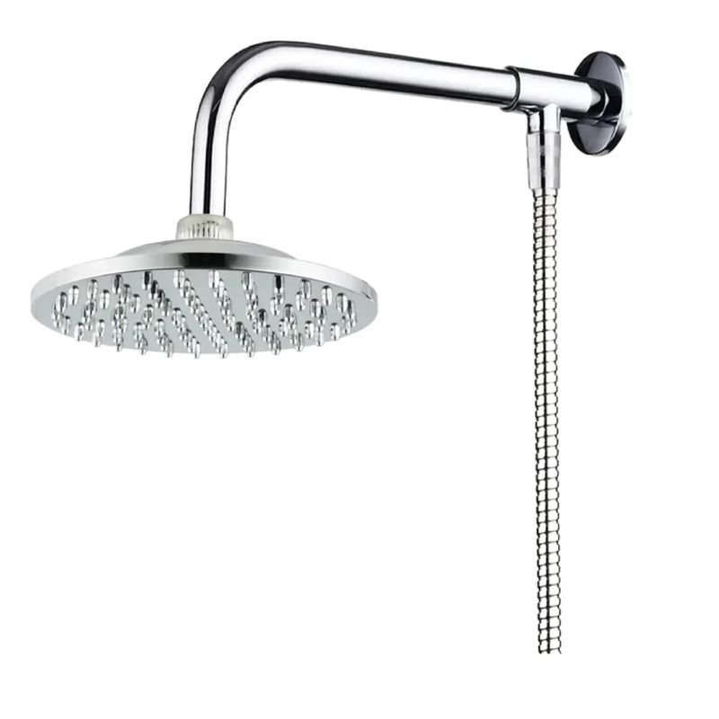 TAUMM - Plato Ducha Redondo + Brazo Para Flexible+ Flexible 1.85 Mts