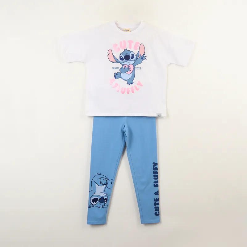 DISNEY - Conjunto Niña Lilo & Stitch Since Blanco Disney