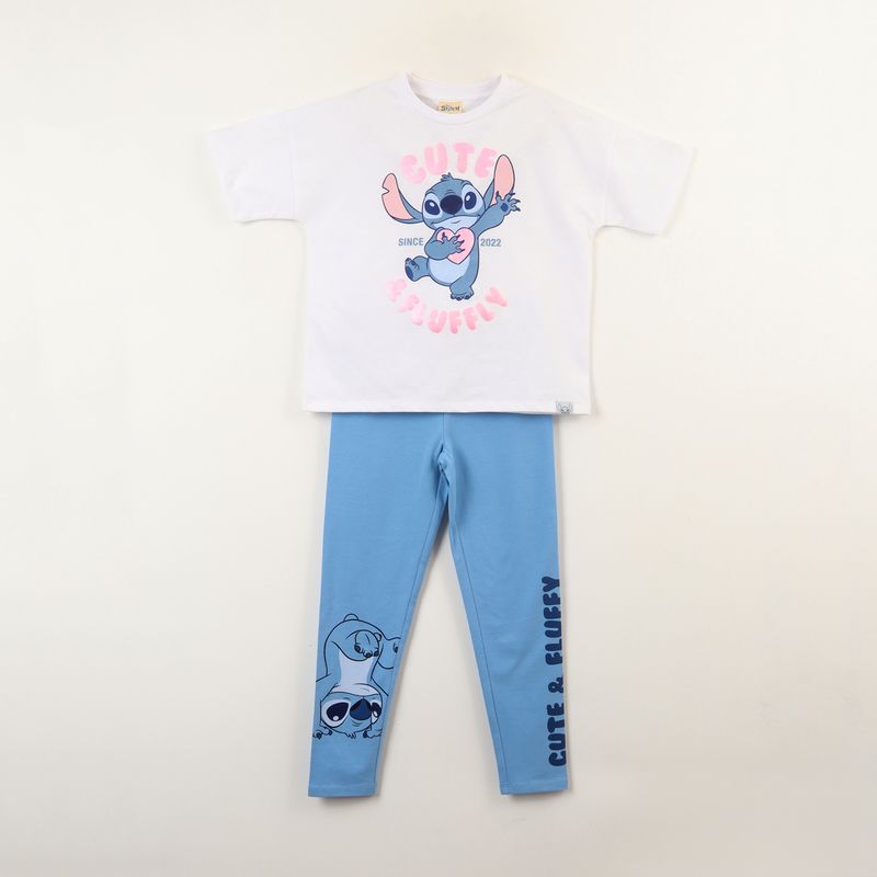 DISNEY - Conjunto Niña Lilo & Stitch Since Blanco Disney