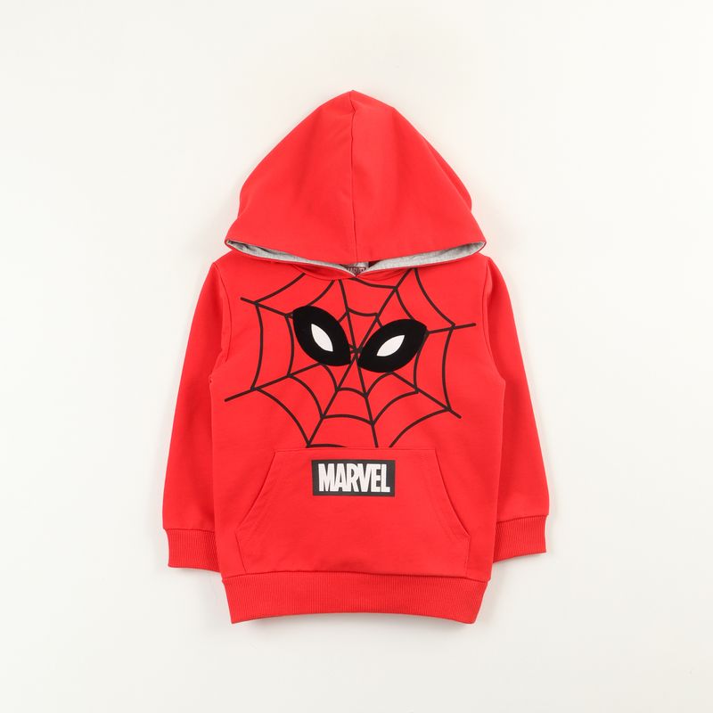 MARVEL - Poleron Cerrado Con Gorro Niño Spiderman Eyes Rojo Marvel