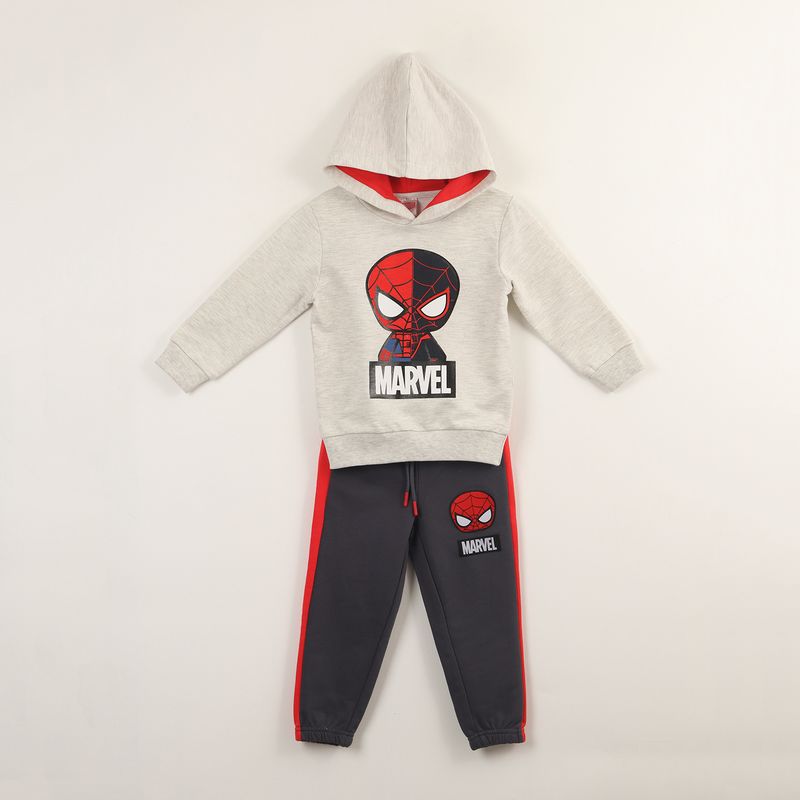 MARVEL - Conjunto Buzo Niño Spiderman Two Sides Gris Marvel