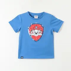 PAW PATROL - Polera Manga Corta Niño Chase Y Marshall Beige
