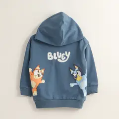 BLUEY - Poleron Cerrado Con Gorro Niño Look Azul Bingo Y