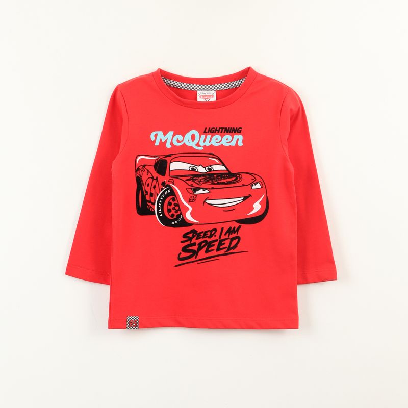 DISNEY - Polera Manga Larga Niño Cars Speed Rojo Disney