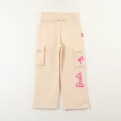 BARBIE - Pantalon Cargo De Buzo Niña Logo Beige