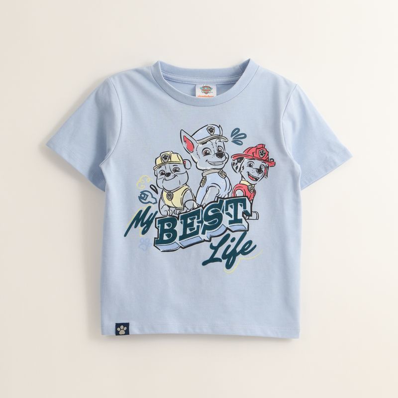 PAW PATROL - Polera Manga Corta Niño Rubble Chase Marshal Azul Paw Patrol