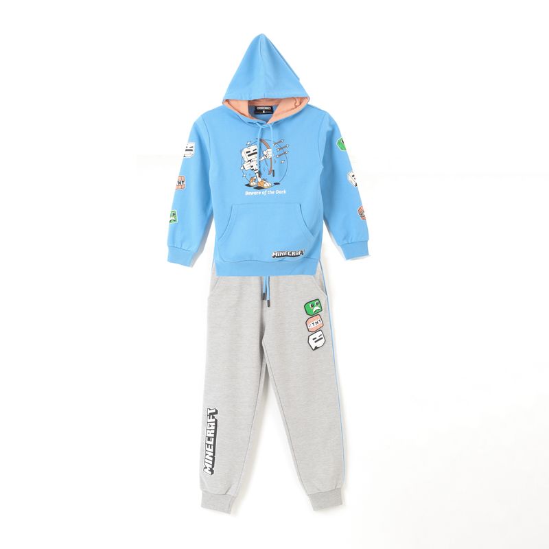 MINECRAFT - Conjunto Buzo Niño Esqueleto Azul Minecraft