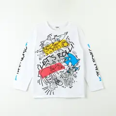 SONIC - Polera Manga Larga Niño Graffiti Blanco