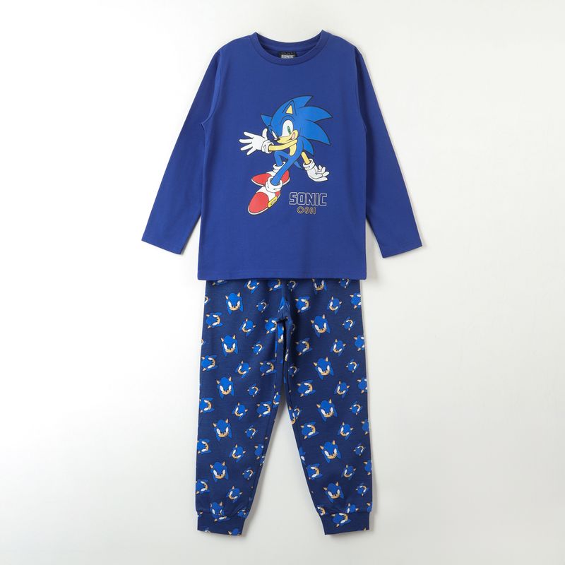 SONIC - Conjunto Pijama Niño Sideways Azul Sonic