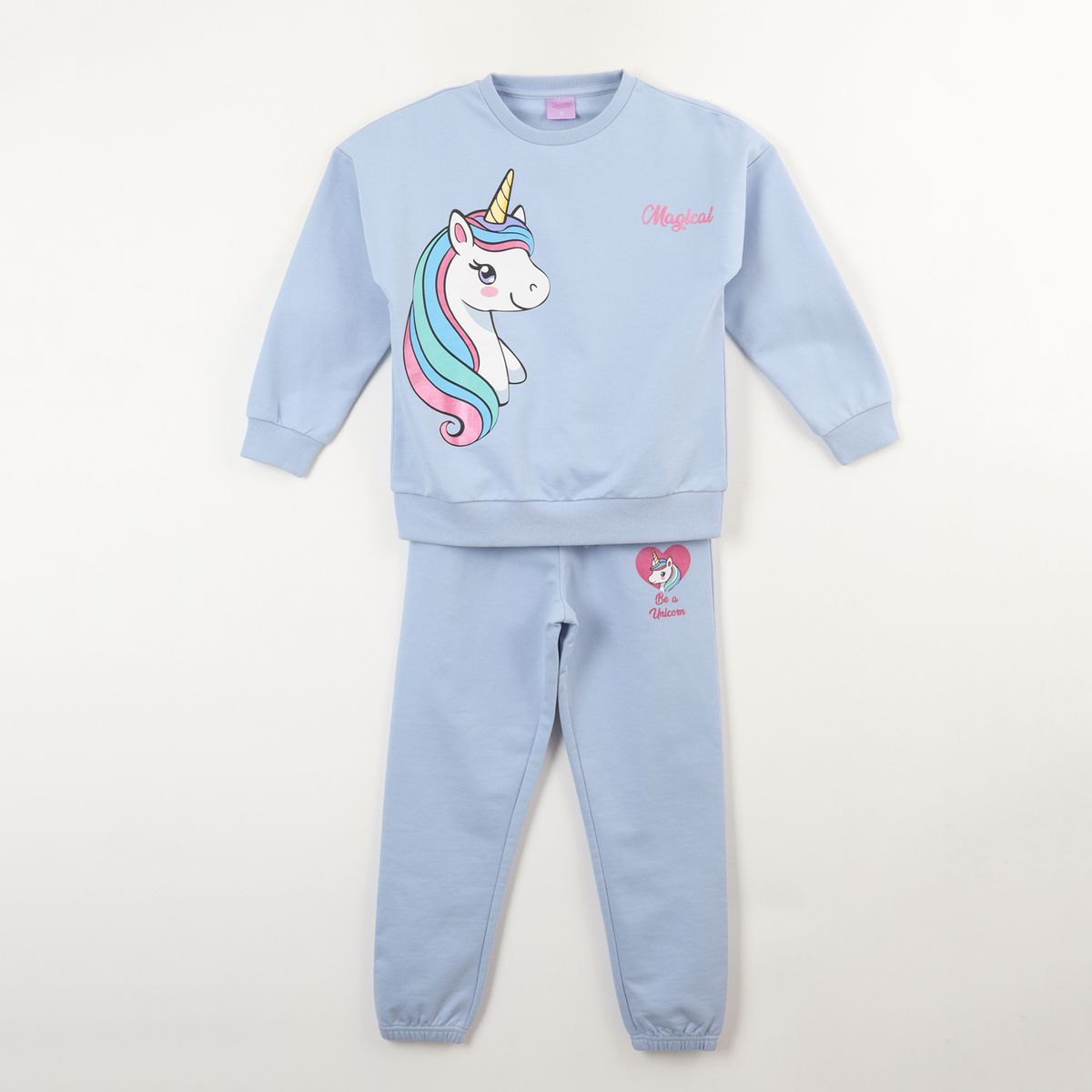 DISNEY - Conjunto Buzo Niña Personaje Celeste Unicornio