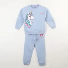 DISNEY - Conjunto Buzo Niña Personaje Celeste Unicornio