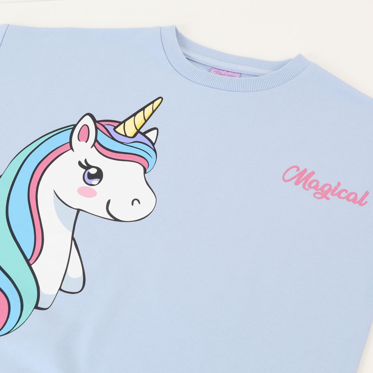 DISNEY - Conjunto Buzo Niña Personaje Celeste Unicornio