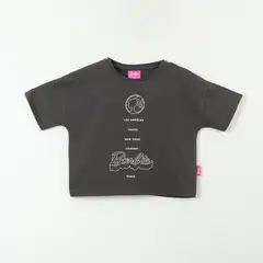 BARBIE - Polera Manga Corta Niña Texto Gris