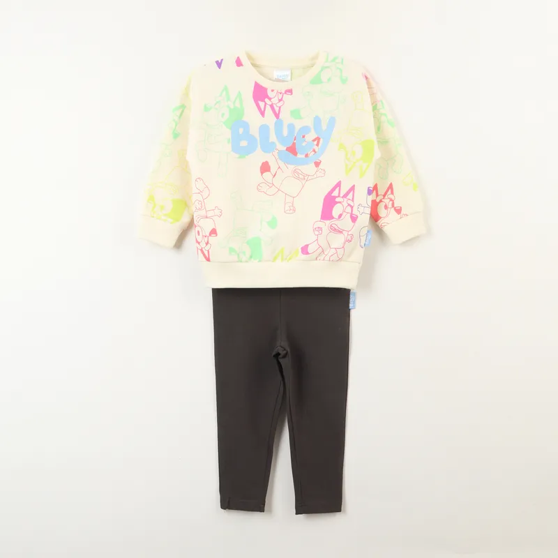 BLUEY - Conjunto Niña Colors Beige Bluey