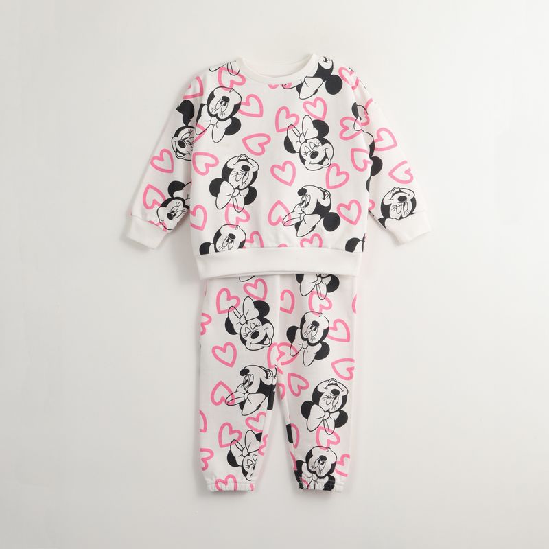 DISNEY - Conjunto Buzo Niña Minnie Full Of Hearts Blanco Disney