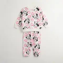 DISNEY - Conjunto Buzo Niña Minnie Full Of Hearts Blanco