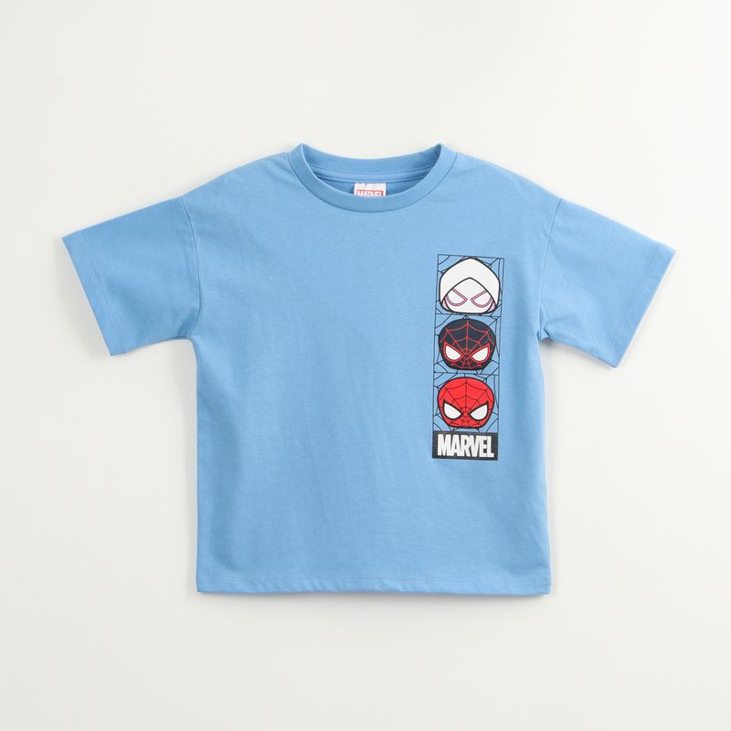 MARVEL - Polera Manga Corta Niño Spiderman Personajes Celeste Marvel