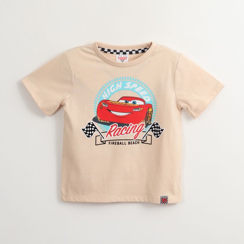 DISNEY - Polera Manga Corta Niño Cars Fireball Beige Disney