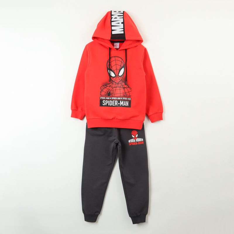 MARVEL - Conjunto Buzo Niño Spiderman Personaje Logo Rojo Marvel