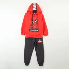 MARVEL - Conjunto Buzo Niño Spiderman Personaje Logo Rojo