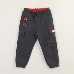 MARVEL - Pantalon Cargo De Buzo Niño Spiderman Web Gris