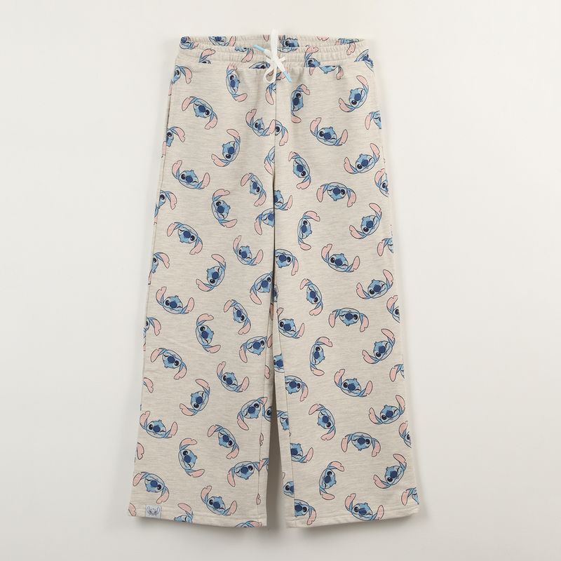 DISNEY - Pantalon Flare De Buzo Niña Lilo & Stitch Print Gris Disney