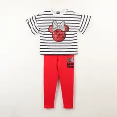 DISNEY - Conjunto Niña Minnie Lentejuelas Moñito Blanco