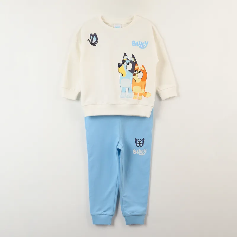 BLUEY - Conjunto Buzo Niña Butterfly Beige Bingo Y Bluey