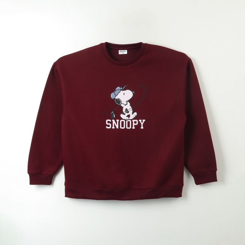 SNOOPY - Poleron Cerrado Mujer Golf Burdeo Snoopy