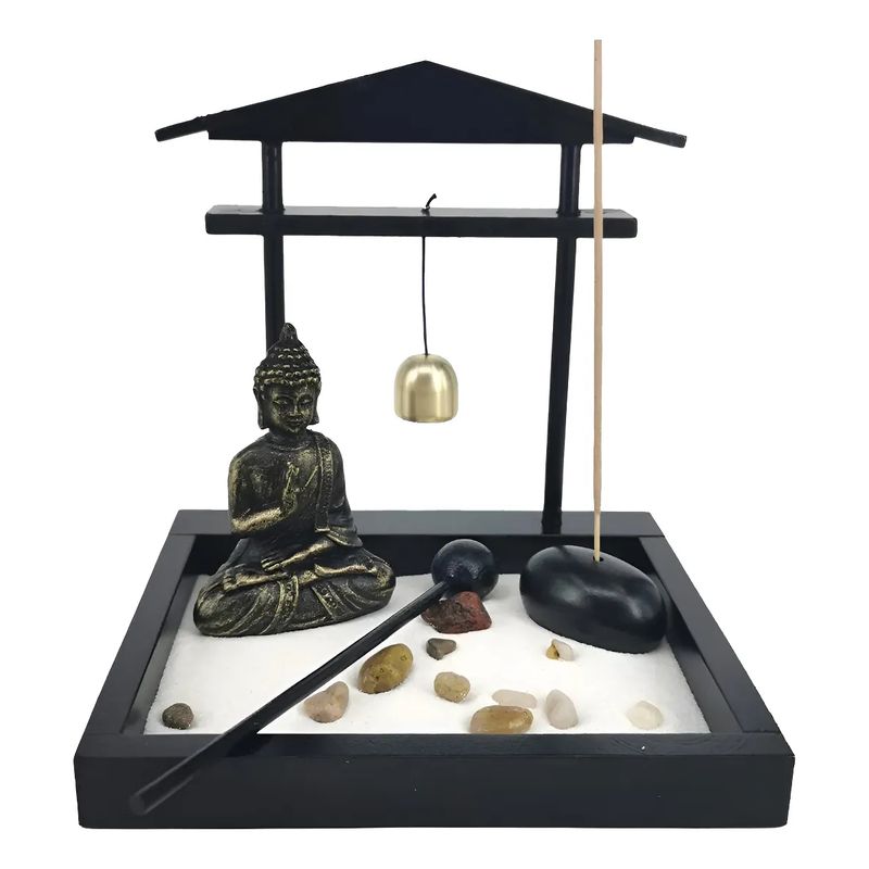 IRM - Jardín Zen Arena Buda Portaincienso Rastrillo Campana 15x15c