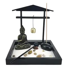 IRM - Jardín Zen Arena Buda Portaincienso Rastrillo Campana 15x15c