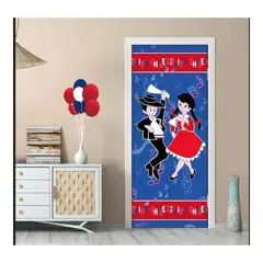 GENERICO - Funda Para Puertas Decoración Fiestas Patrias Elástica