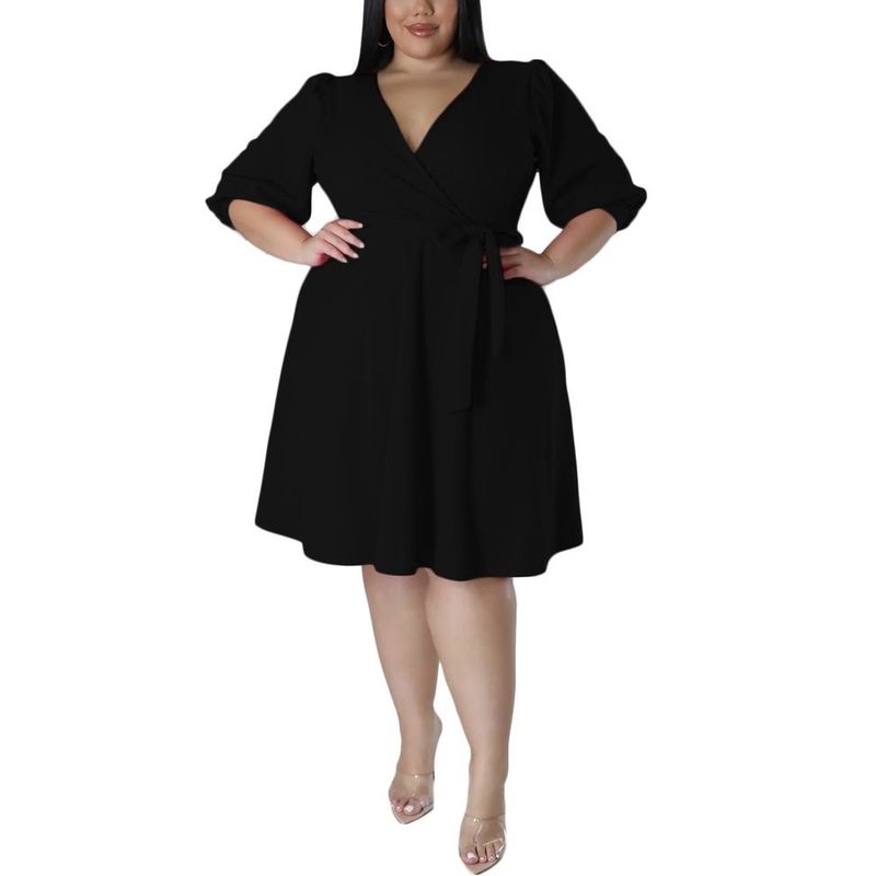UNIK'S - Vestido Sesgado Campana Mujer Talla S a 5XL