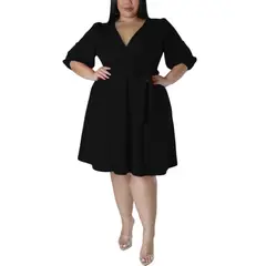 UNIK'S - Vestido Sesgado Campana Mujer Talla S a 5XL