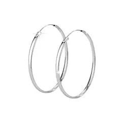 GENERICO - Aros Plata Argolla Borde Ovalado 50 mm