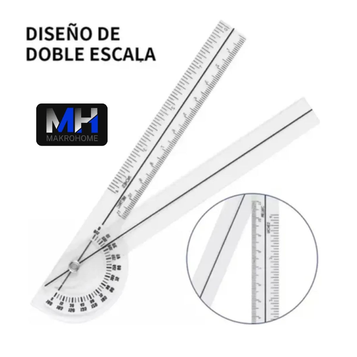 GENERICO - Goniometro Transparente 11cm 0-180° Fisioterapia Kinesiologo