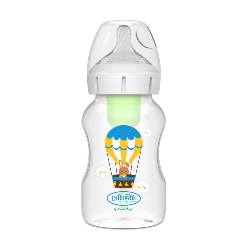 DR BROWN'S - Mamadera Boca Ancha Dr Brown´s 330ml Con Tetina 3m+ Conejo