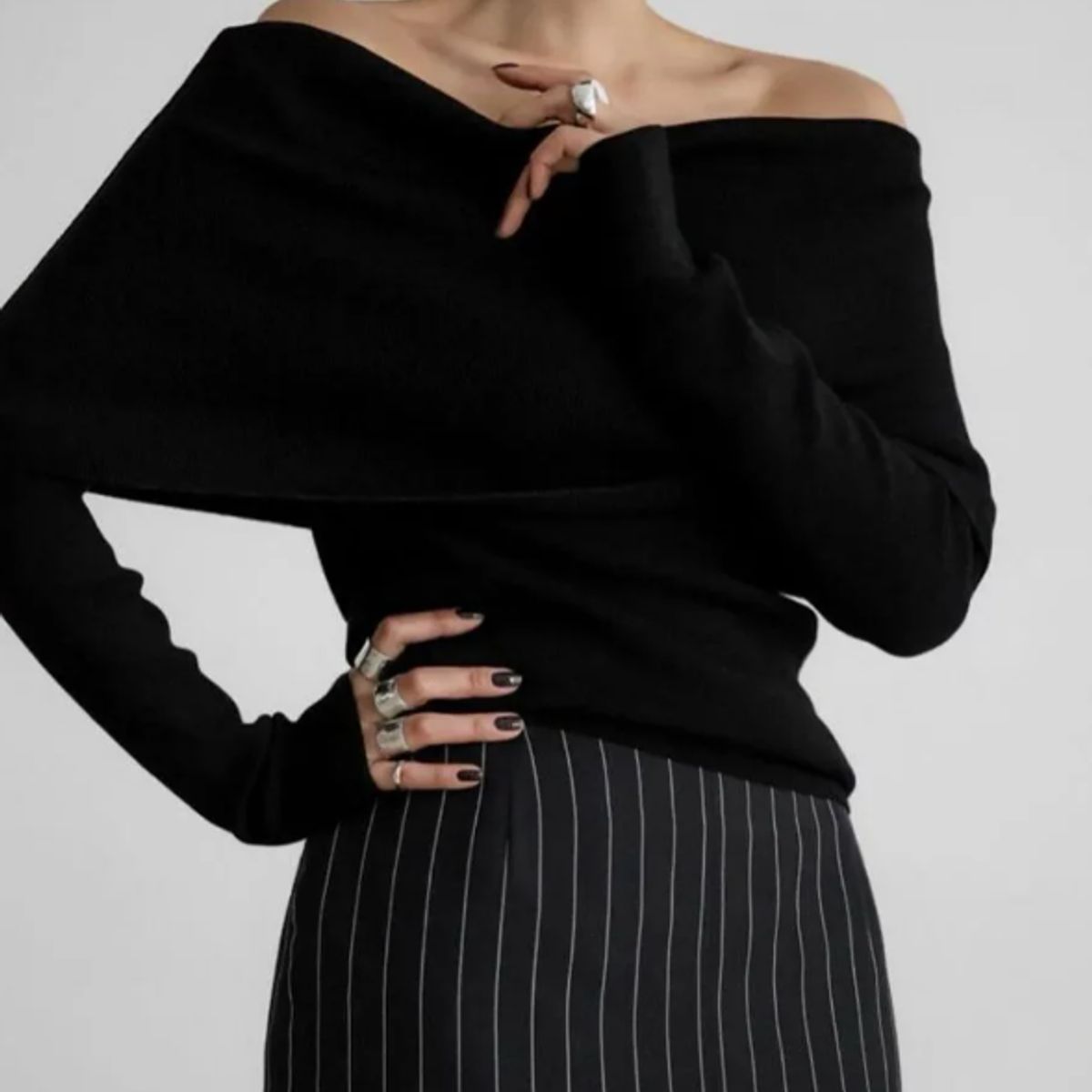 VELVET - Sweater Arlente Negro  Mujer