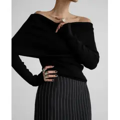 VELVET - Sweater Arlente Negro Mujer