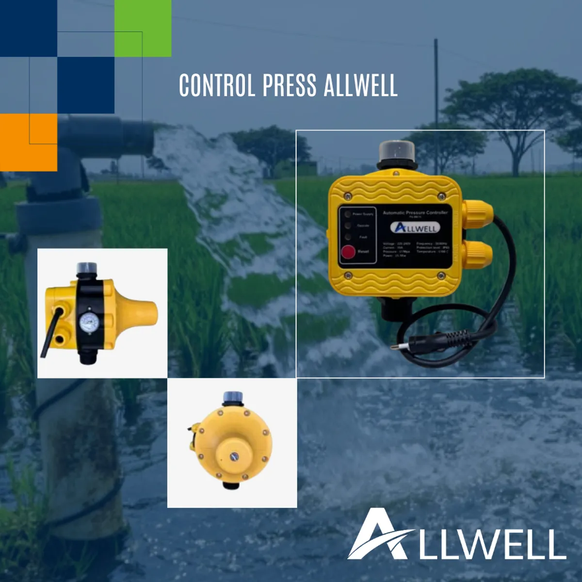 ALLWELL - Kit Bomba Periferica 05hp+controlador Automático