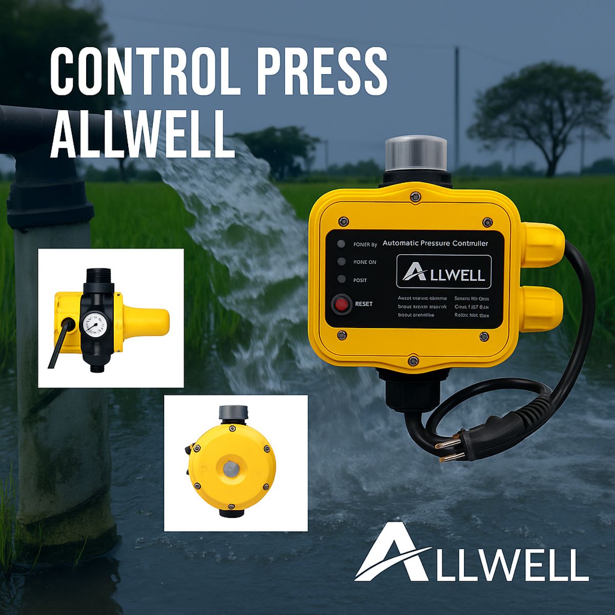 Kit Bomba Periferica 1hp+controlador Automático, marca ALLWELL - Foto Principal