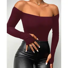 VELVET - Polera Manga Larga Antonella Burdeo Mujer
