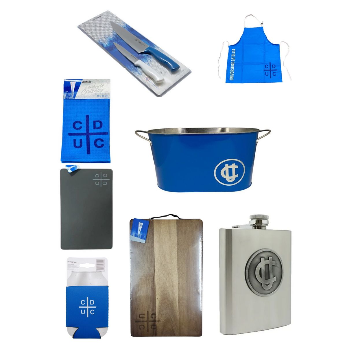 TITANIO - Set Parrillero Premium Fanáticos 8 Piezas Catolica Cruzados