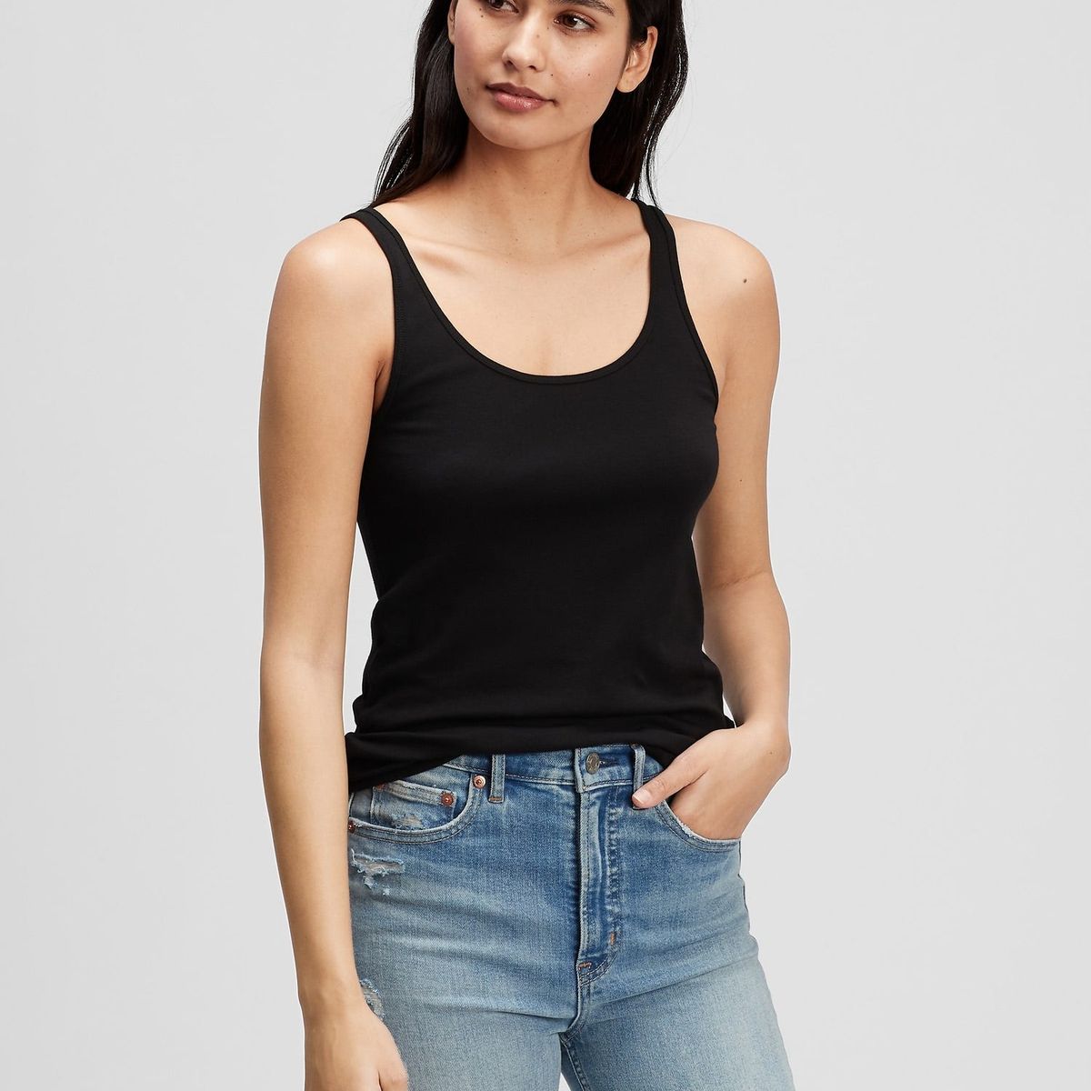 GAP - Polera Mujer Sin Mangas Negro Gap