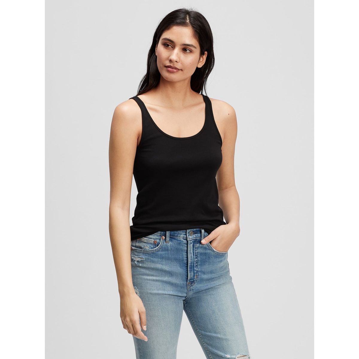 GAP - Polera Mujer Sin Mangas Negro Gap